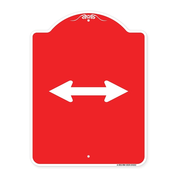 Signmission Designer Series Bidirectional Arrow Black, Red & White Aluminum Sign, 18" x 24", RW-1824-24312 A-DES-RW-1824-24312 - main